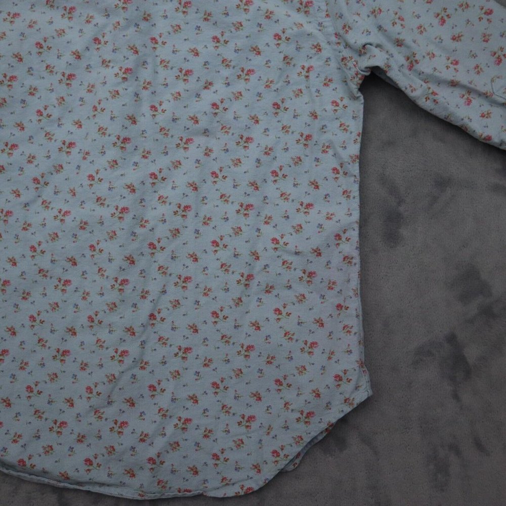 Ralph Lauren Sport Shirt Mens M Blue Floral Button Up Half Sleeve Collared Top - Picture 15 of 16